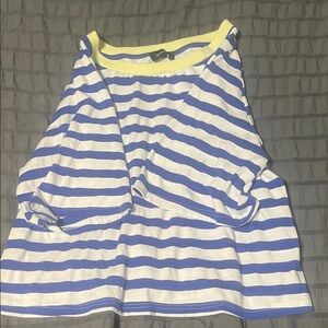 Blue and White Striped Top